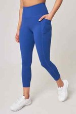 Mondetta Women's High Waist Active Capri Lazuli Blue Size-S