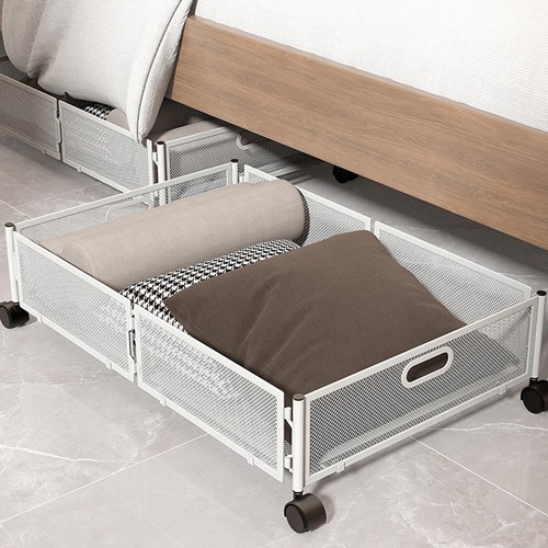 Under Bed Storage with Wheels Underbed Storage Containers Drawers White/Black - Picture 6 of 12