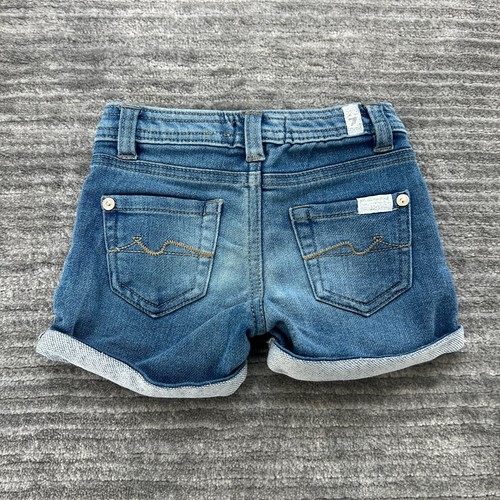 7 For All Mankind Jeans Shorts Size 24M Youth Girls Cuffed Blue Denim - Picture 7 of 7