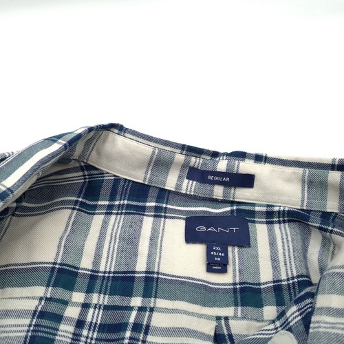 GANT Hombre Camisa Cuadros Franela Algodón Camisa de Leñador Aq2 Talla 2XL - Imagen 3 de 7