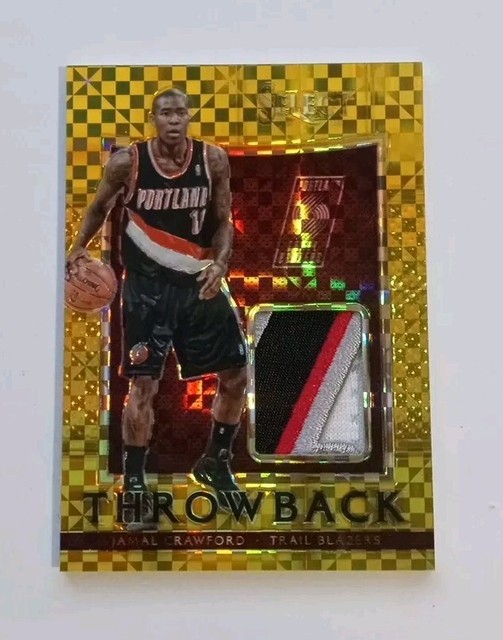 2015-16 15 Panini Select Jamal Crawford Throwback Jersey Patch Prizm Gold 03/10