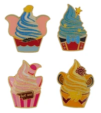 Disney Parks Ice Cream Soft Serve Characters Frozen Yogurt Trading 4 Pin Set New