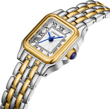 Orologio Da Polso Vintage Per Donna - Quadrante Romano, Cassa Rettangolare Piccola, Impermeabile