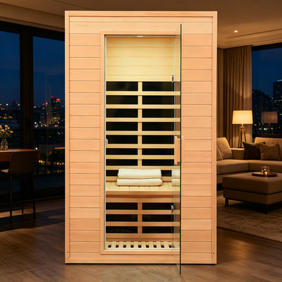 Far Infrared Sauna for Indoor 2 Persons Home Detox Canadian Hemlock 140F 1500W
