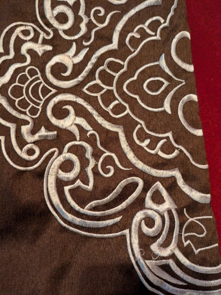 Surya  Pair Decorative Accent Throw Pillow Covers Brown /White Embroidery - Image 2 of 4