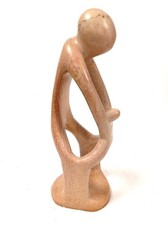 African Abstract Soapstone Carved Figure Sculpture Ornament 12" Home Decor