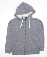 Weird Fish Women's Grey Size 10 Full Zip Hooded Sweatshirt