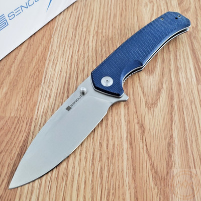 SENCUT Skarnax Folding Knife 3.75'' 9Cr18MoV Steel Blade Blue Micarta Handle