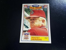 Whitey Herzog St Louis Cardinals 1986 Topps All-Star Game FADED RED BACK Oddball