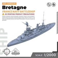 SSMODEL SSC2000526 1/2000  Military Model Kit France Navy Bretagne Battleship
