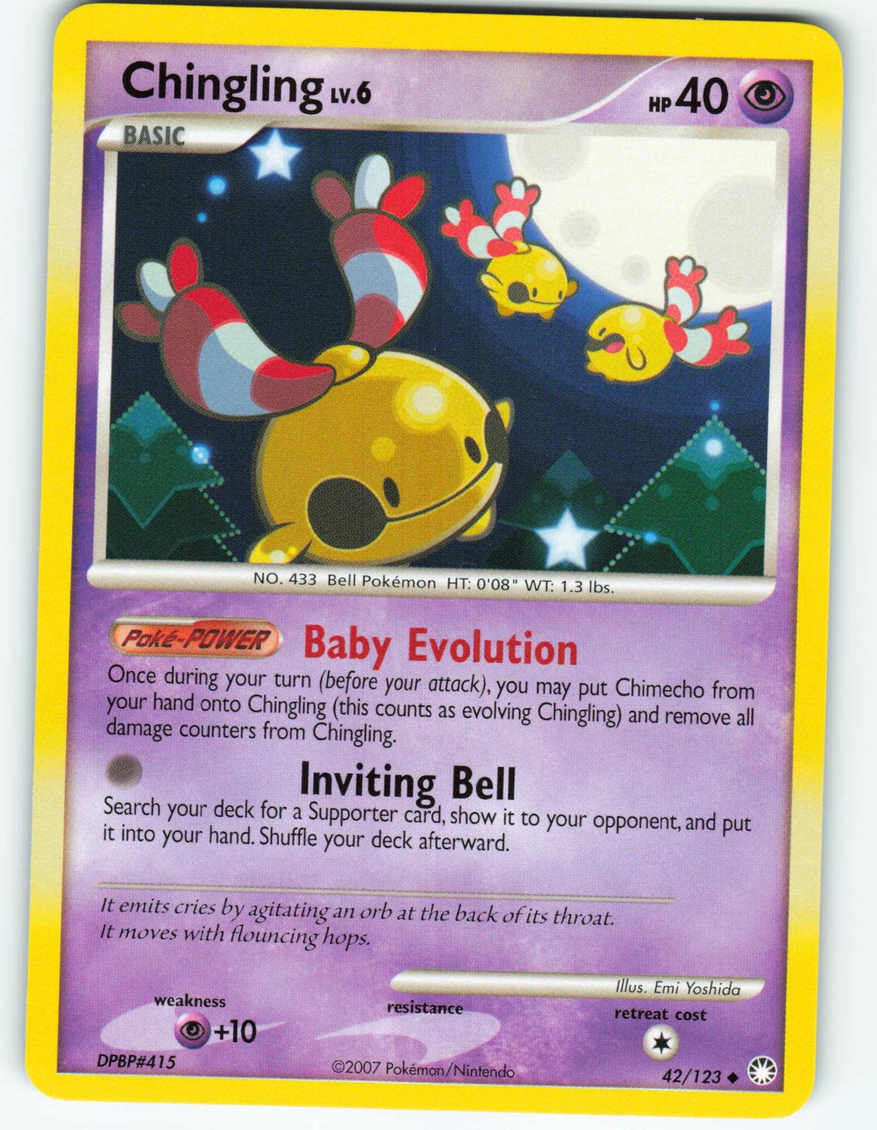 Chingling - 42/123 Mysterious Treasures - Pokémon TCG - 2007