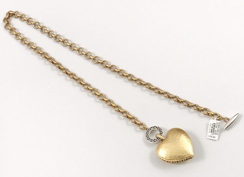 Brighton NWT Sol E Luna Inner Circle Heart Toggle Necklace Gold & Silver. #763 - Picture 3 of 5