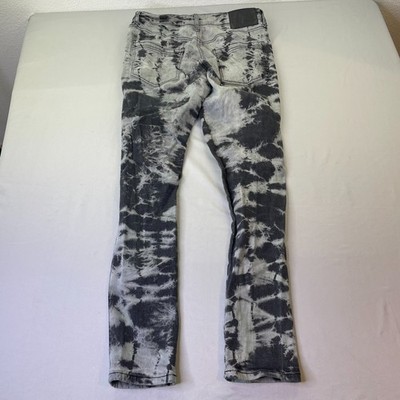 rue21 premium Supreme Flex Mens Size 30 x 32 Stretch Jean Black Acid Wash Bleach