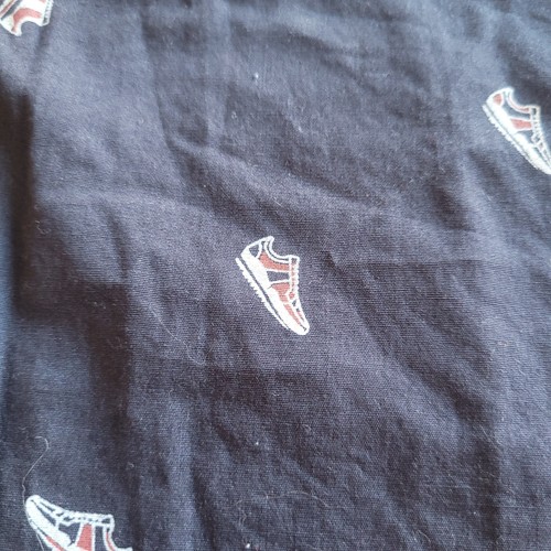 Como Vintage Button-Up Shirt XL Navy Blue Sneaker Print - Picture 11 of 12