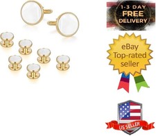 Mens Mother of Pearl Cufflinks and Studs Tuxedo Bottons Set Presentation Box ...