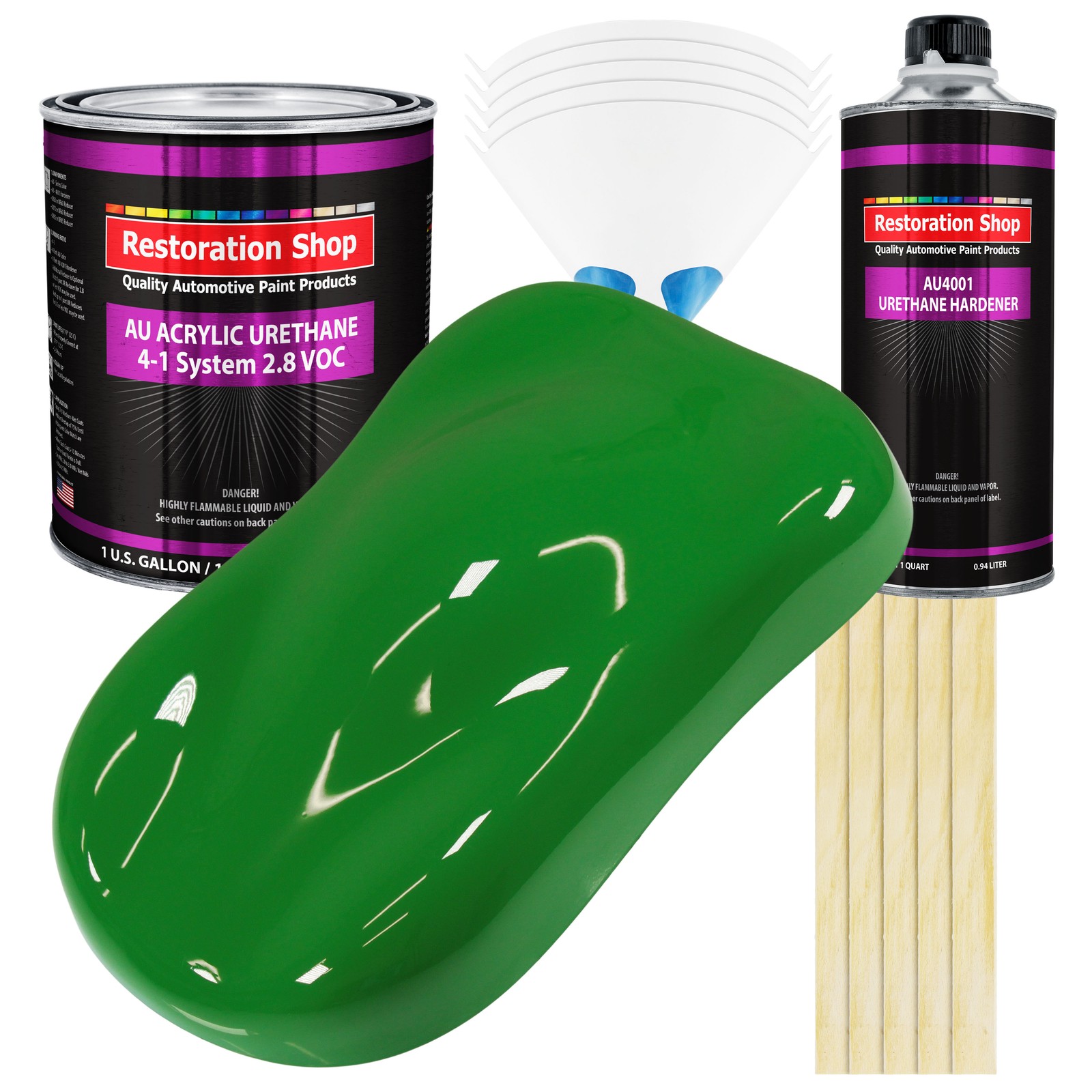 Restoration Shop Vibrant Lime Green Acrylic Urethane Auto Paint Gallon Kit