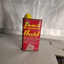 Vintage Jon-e Warmer Fluid Tin Can 16 oz Lighter Fluid Economy Empty