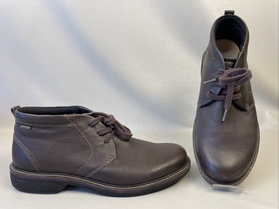 ECCO Chukka Men's Brown Leather Ankle Boots Gore-Tex Size 11 Aftermarket Insoles