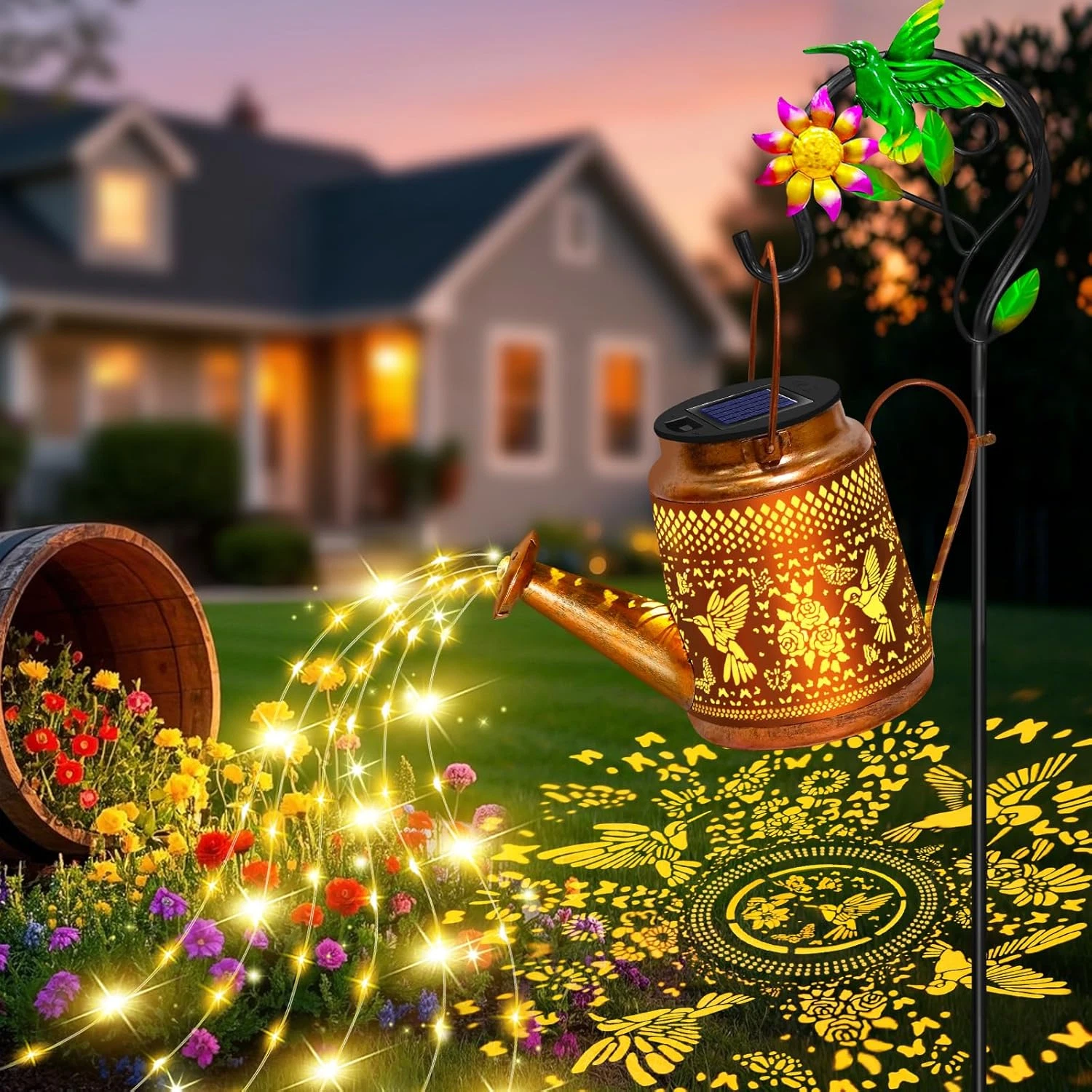 Mothers Day Gifts Solar Lights Outdoor Waterproof Garden Decor,Solar Watering Ca