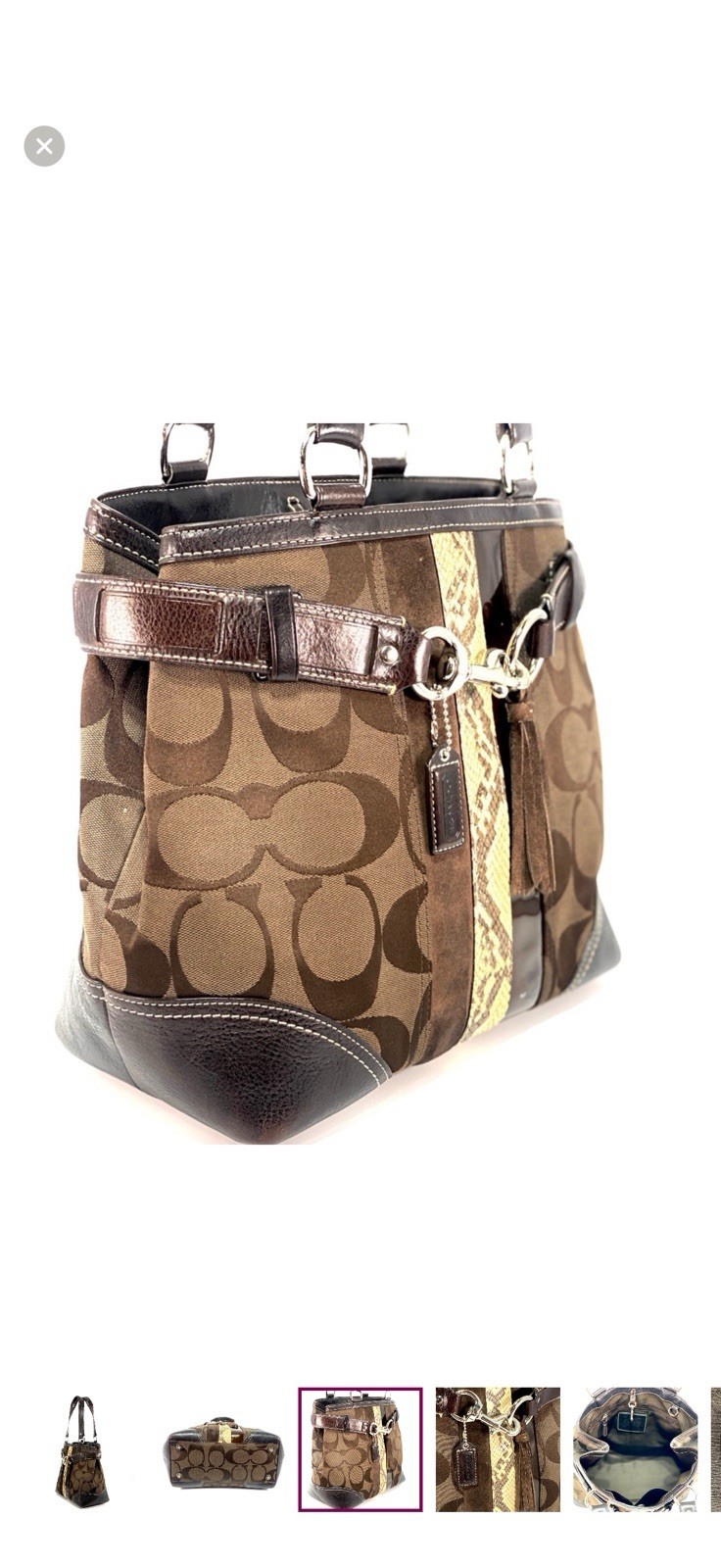 COACH HAMPTON SIGNATURE PYTHON TOTE - image 7