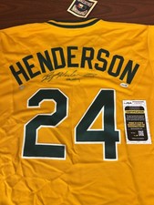 Rickey Henderson (HOF, S. B. King Insc.) Signed Cooperstown A's Jersey COA JSA
