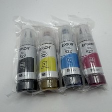 Genuine Epson 522 Ink Bottles 4 Pack for ET-2720 ET-2800 ET-2803 ET-4700 ET-4800