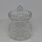 WATERFORD CUT CRYSTAL JAM BERRY Honey CONDIMENT JAR With COVER - Vintage