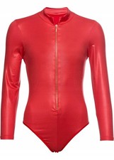 Langärmeliger Body Gr. 40/42 Rot Damen-Unterwäsche Erotikwäsche Dessous Neu