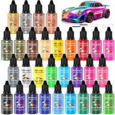 Airbrush Paint Set - 30 Colors Ready to Spray Airbrush Kit with 2 Cleaning Br...