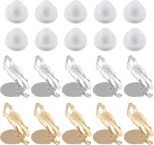 Clip-on Earring Converter with Silicon Earring Pads, 20Pcs - Clip-on Earring