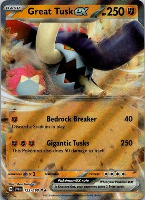 Great Tusk ex Double Rare SV01: Scarlet & Violet Base Set 123/198 NM