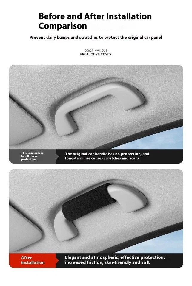 4X suitable for Toyota Car Roof Handle Armrest Protective Accessories black/red Foto 3 de 4