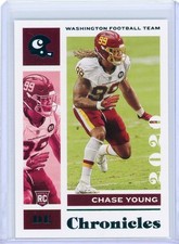 2020 Panini Chronicles Chase Young Washington Rookie Chronicles Teal Card #99. rookie card picture