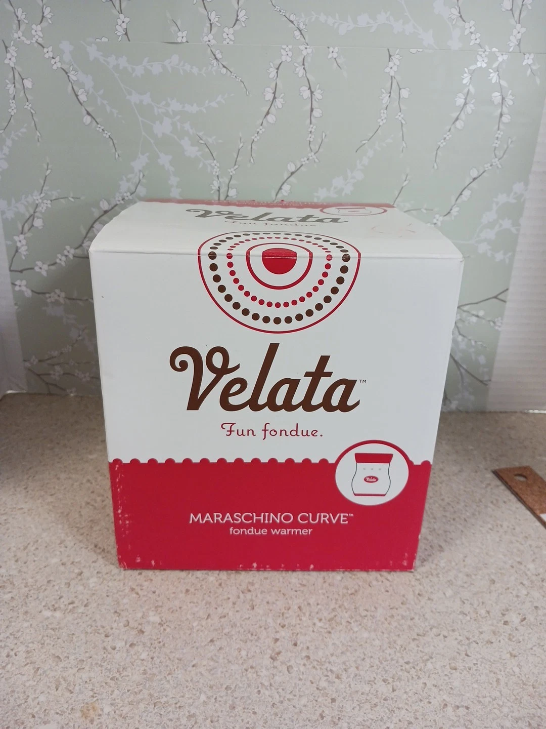 Velata Maraschino (RED & White) Pedestal Fun Fondue Set by Scentsy - NEW in Box!