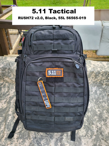 5.11 Tactical - RUSH72 Backpack v2.0, Black, 55L, Bugout, 3-Day
