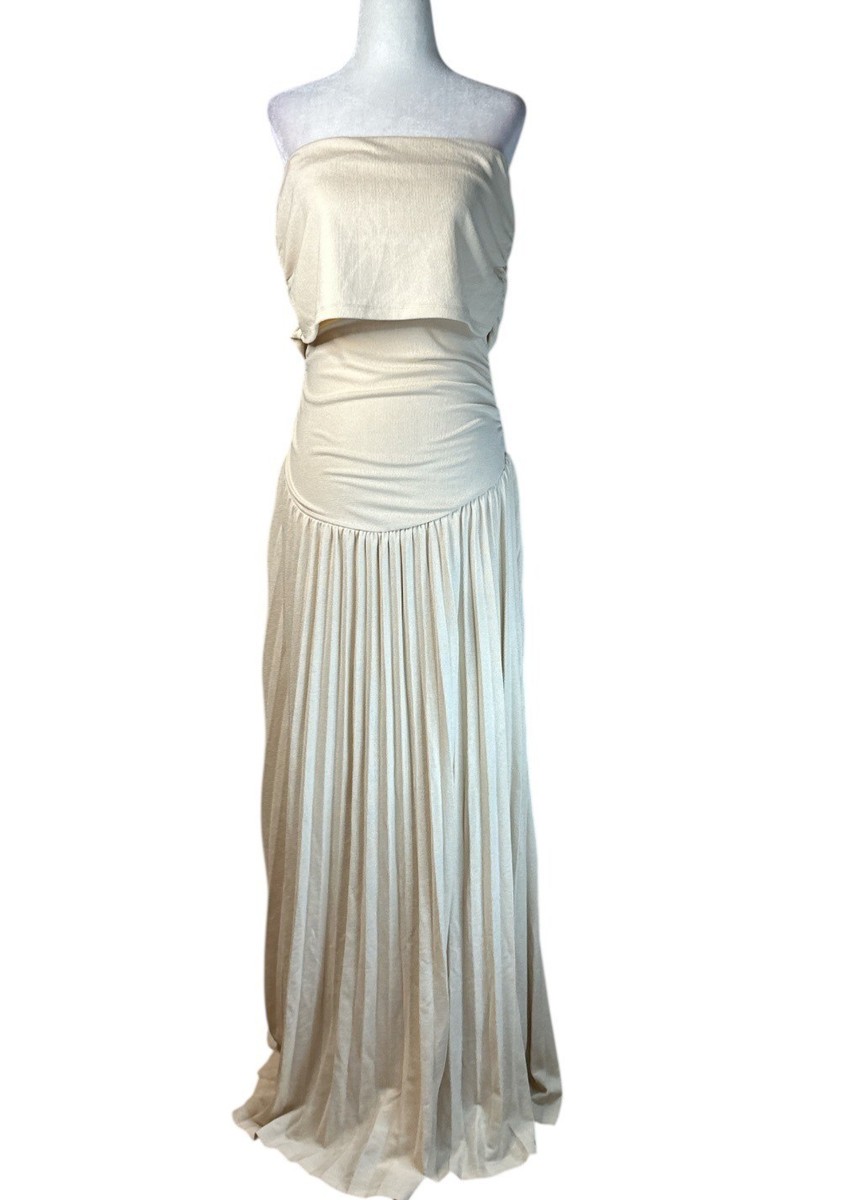 LIONESS Field Of Dreams Dress in Oatmeal XSmall New Womens Maxi Gown | eBay