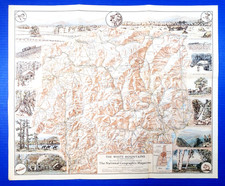 1937 NATIONAL GEOGRAPHIC &bull; NEW HAMPSHIRE WHITE MOUNTAINS &bull; Pictorial Map &bull; EXC