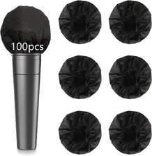 100PCS Microphone Cover Disposable Non-Woven Windscreen Black