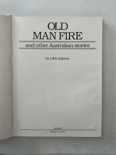 Book - Old Man Fire And Other Australian Stories 1979 HC Lee Adams Dreamtime - Picture 5 of 11