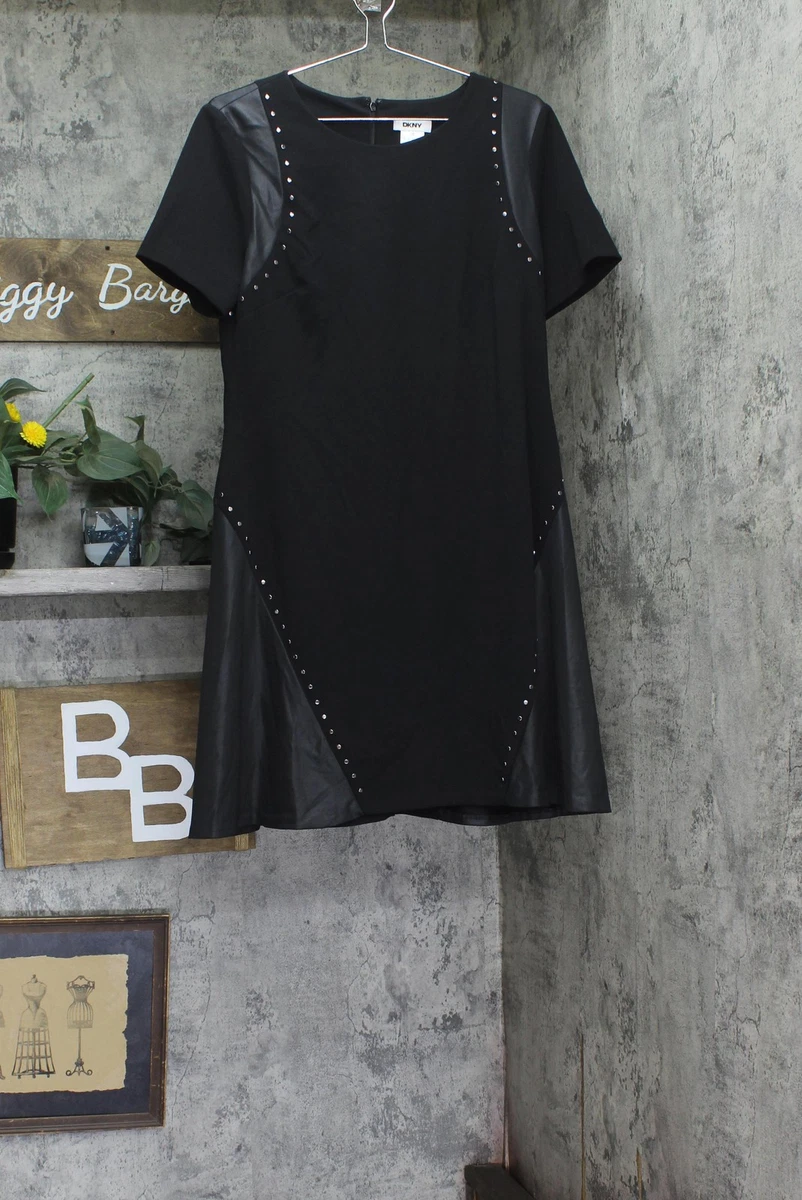 black dress with flowers for wedding Trinity Faux Leather Dress main image 0