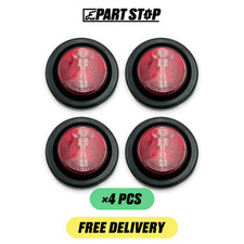 4-Pack Trailer Clearance Side Marker Light Round Red Diode 12V F01822S125