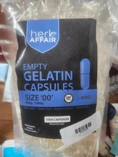Herb Affair - Separated Empty Gelatin Capsules "Size 00" (1000 ct)