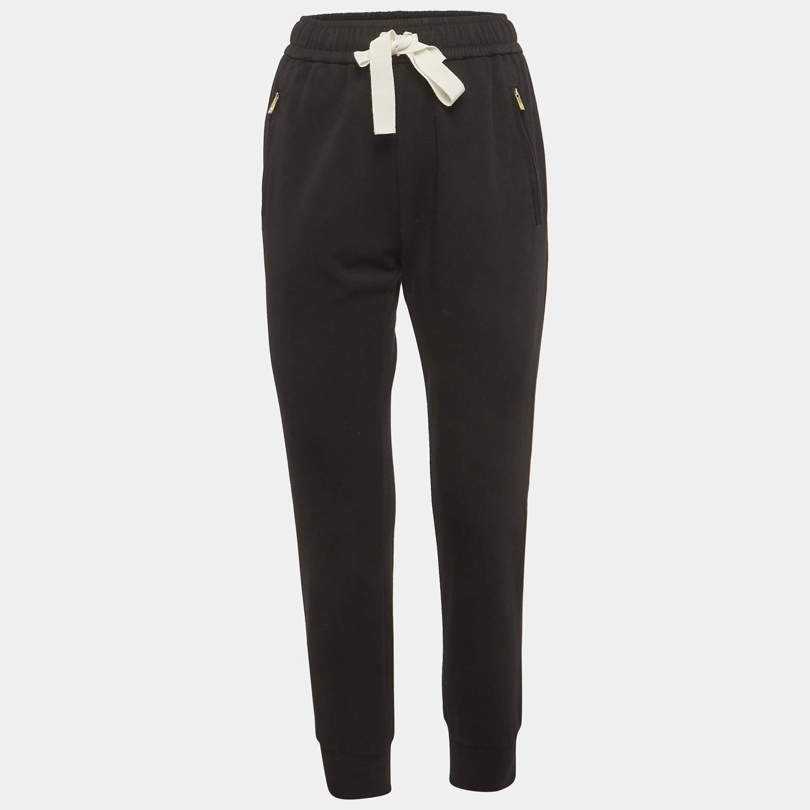 CH Carolina Herrera Black Jersey Drawstring Joggers XS