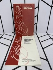 Vintage 1989 Dodge Daytona Owners Manual Warranty Documentation Oem