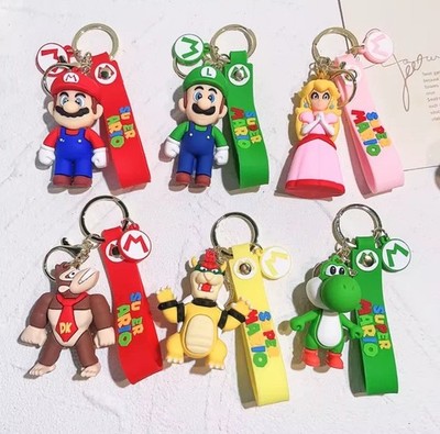 Super Mario Schlüsselanhänger Mario Luigi Yoshi Bowser Peach Donkey Kong PVC