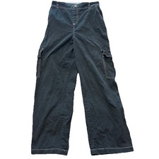 Wild Fable Cargo Pants Womens Small Black Contrast Stitch Wide Leg Pockets Skate