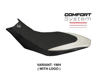 Saddle cover seat cover Trieste Comf Wei + logo TPZ Aprilia Dorsoduro 750 2010 2020