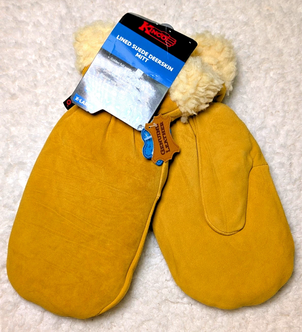 Kinco Men's XLarge Golden Full Suede Deerskin Winter Work Mitt 1929PL-L Kinco