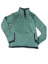 Eddie Bauer Radiator 1/4 Snap Fleece Pullover Womens XS Teal Mock Neck