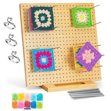 12" Crochet Blocking Board with 20 Pins, Blocking Board for Crocheting Knitti...